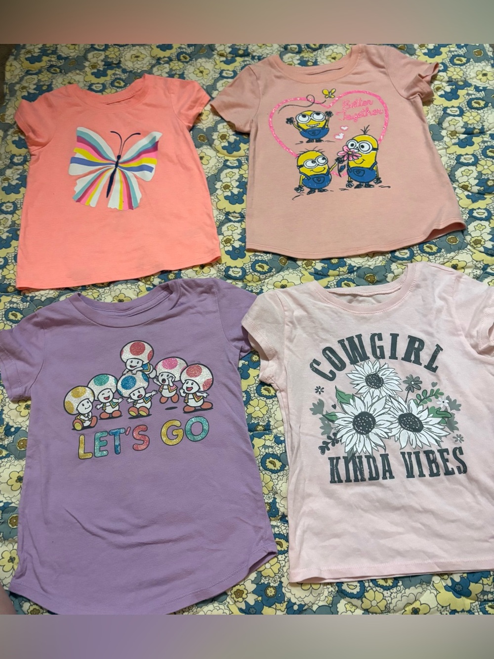 Girls size 4t Lot of 4 graphic tee shirts different brands